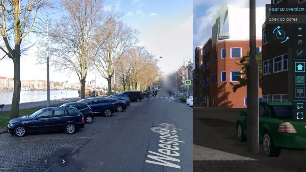 3D-weergave van een gebied in het Tygron Platform